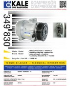 Resim KALE Nissan Klima Kompresoru Renault Master II Trafıc II Nissan İnterstar Primastar Opel Movano - 