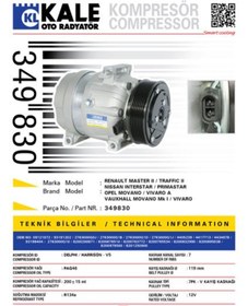 Resim KALE Nissan Klima Kompresoru Renault Master II Trafıc II Nissan İnterstar Primastar Opel Movano - 