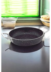 Resim Gökdil Cantef Yanmaz Yapışmaz 20 Cm Metal Kulplu Granit Omlet Tava Siyah 