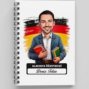 Resim Erkek Almanca Öğretmeni Karikatürlü Defter 