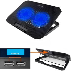 Resim Senka Çift Fanlı Laptop Soğutucu Stand 17 Inç Uyumlu 8 Kademeli Ayarlı USB Girişli 