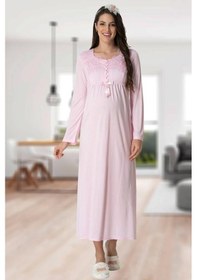 Resim Mecit Pijama Mecit 1924 Bayan Hamile Lohusa Pembe Sabahlık Gecelik Pijama 001 