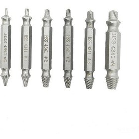 Resim Dianziye 6 Parça Gümüş Somun Çıkarıcı Seti - Kırık Somun, Delikli Vida Ve Boru Çıkarma Aracı - El İle Kullanım - Hızlı Çözüm 