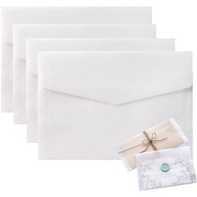 Resim Davetiye Zarfları, 50 Adet 12.5x17.5 Cm Pencere Zarflar, Beyaz Yarı Saydam Düğün Zarfı, Parti Ve Doğum Günü Davetiyeleri İçin, Kartpostal Ve Tebrik Kartı Zarfları 