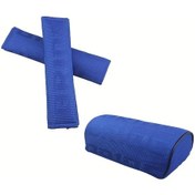 Resim Gaojunshop01 3 Adet Mavi Jdm Stili Brıde Racing Kumaş Başlık Emniyet Kemeri Omuz Koruma Yastığı 