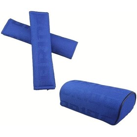 Resim Gaojunshop01 3 Adet Mavi Jdm Stili Brıde Racing Kumaş Başlık Emniyet Kemeri Omuz Koruma Yastığı 