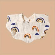 Resim Mavi Pamuk Yumuşak Bebek Baskı Önlükler Düz Renk Bebek Önlüğü Yenidoğan Geğirme Bezleri Bandana Eşarp Çocuklar Erkek Kız Besleme Tükürük Havlusu Mavi 