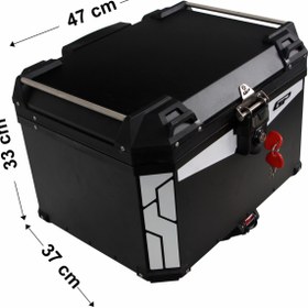 Resim GP Kompozit Universal 37 lt Alüminyum Motosiklet Çantası gri 