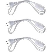 Resim Storemax 3 Adet Fişli Anahtarlı Arapuarlı Hazır Kablo | 2 Metre, 0.50 Mm² Beyaz | Aplik,, Masa Lambası, LED Trafosu Için Pratik Uzatma Kablosu (3) 