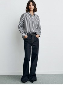 Resim Ltb Uzun Kollu Çizgili Önü Düğmeli Siyah Gömlek Siyah L 