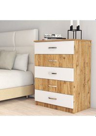 Resim Şifonyer 5 Çekmeceli Çam Beyaz - Sfy0204 