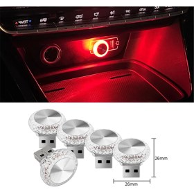 Resim 10X Araba USB Ortam Işık Mini LED Iç Dekoratif Lamba Parti Dj Aracı Evrensel Otomatik B (Yurt Dışından) 