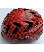 Resim Moon M-7 Çocuk Kask Arabalar Kareli - Kırmızı - S Beden 