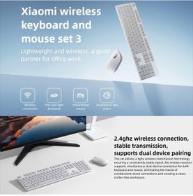 Resim Xiaomi 2.4ghz Kızılötesi Klavye & Fare Seti 3 Gri Optik 