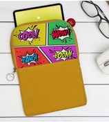 Resim Bk Gift Gift Pop Art Tasarımlı Taşınabilir Koruyucu Tablet Kılıfı & Organizer Çanta - Sarı-2 