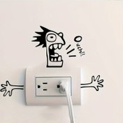 Resim 1 adet Komik Karakter Duvar Stickerı, PVC Kendinden Yapışkanlı Anahtarlık Stickerı Oturma Odası Yatak Odası Banyo Ev Dekoru için, Elektrik Gerektirmez, Banyo Duvar Stickerları 
