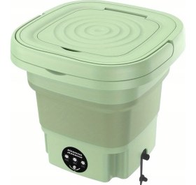 Resim Mini Katlanabilir Çamaşır Makinesi Kamp, Karavan, Seyahat, 220V Girişli 