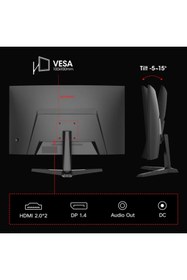 Resim Koorui 1ms 180hz 27" 2560x1440 Qhd Curved Gaming Monitör 27e6qca 