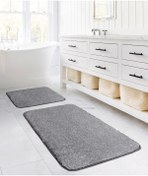 Resim Koza Home Segura Peluş Gri Kaydırmaz Taban 2li Banyo Paspası 60 X 100 - 50 X 60 