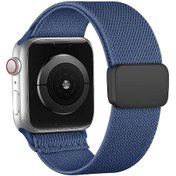 Resim Manyetik Döngü iOS Watch Uyumlu Band 40mm 44mm 45mm 49mm 41mm 38mm Scrunchie Naylon Atlantic Blue 42mm 44mm 45mm 49mm 