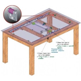 Resim Smr 100 Çelik Halatlı Çift Kanat Masa Rayı 25 Cm 