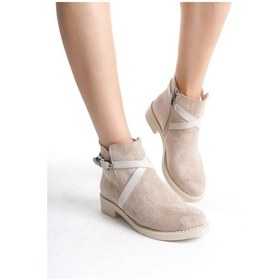 Resim Almıla Fermuarlı Lastikli Ortopedik Taban Topuklu Süet Kadın Bot Stt - Ten Ten 