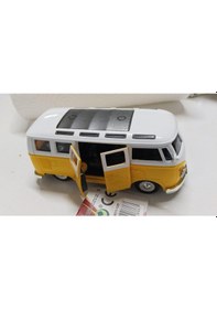 Resim Oyuncak Metal Model 1 / 36 Çek Bırak Sarı 1963 Volswagen T1 Bus Minibüs 