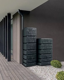 Resim Tower Stone Plastik Yağmur Suyu Deposu 500 L - Antrasit Renk 