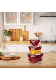 Resim 3'lü Master Dikdörtgen Saklama Kabı 550 ML - 1000 ML - 1800 ML 001 