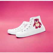 Resim LİASSHOES pembe büyük ayıcık keten çocuk spor ayakkabı sneaker 