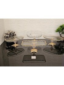 Resim Atabey Home 4 Parça Çeyiz Seti 3 Adet Sunumluk 1 Adet Salata Kasesi Çizgili (Açıklamayı Okuyunuz) 