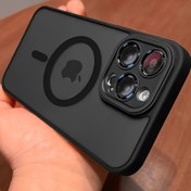 Resim iPhone 16 15 14 13 12 11 Pro Max Plus için Lüks Manyetik Kablosuz Şarj Telefon Kılıfı Mat Şeffaf Sert PC Zırh Darbeye Dayanıklı Kamera Lens Koruma Kapağı 