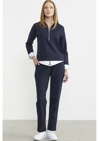 Resim Parça Detaylı Yarım Fermuar Eşofman Takım - Lacivert Lacivert 