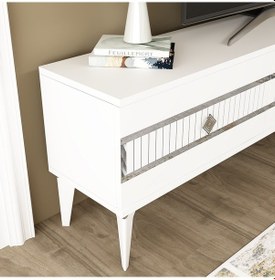 Resim Nova Tv Ünitesi Takımı Beyaz-gümüş 