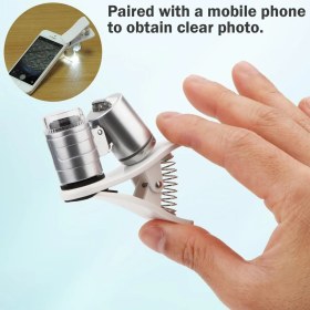 Resim Özgürce Mini Mikroskop Çocuklar Için, Telefonla Bağlantılı 60X Büyütme, Eğitici ve Eğlenceli 