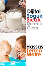 Resim Efege Süt Mama Yoğurt Çorba Mayalama Et Barbekü Mutfak Gıda Hassas Yemek Termometresi Dijital Ekran Pilli 