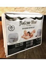 Resim Madame Blue Kapitone Fitted Sıvı Geçirmez Yatak Koruyucu Alez 100x200 Beyaz 