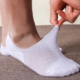 Resim Erkekler ve kadınlar için düşük kesim görünmez tasarımlar içeren üç renkli rahat giyim için yazlık nefes alabilen bot çorapları. 