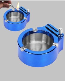 Resim Ceylan Adam Metal Küllük Ve Çakmak Seti Yuvarlak Modern Tasarım 