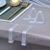 Resim 6 Paket Şeffaf Plastik Masa Örtüsü Klipsleri - Görünmez Kaymaz Tutacaklar, Matkap Gerektirmez, Güvenli Uyum İçin Şeffaf Masa Eteği Tutacakları, Ev, Parti, İç ve Dış Mekan Kullanımı İçin İdeal 