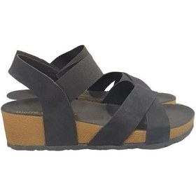 Resim Pierre Cardin Üstü Ayarlı Lastikli Dolgu Topuk Bayan Sandalet 001 