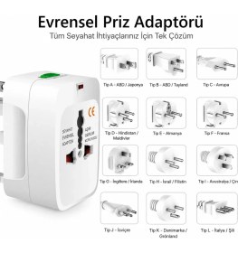 Resim Teknomila Seyahat Universal Çoklu Priz Adaptörü Akım Korumalı 10A 250V 