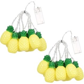 Resim Youmex Sarı Ananas Desenli Noel Dekorasyon Işıkları, Led Sürekli Aydınlatma, 2 Metre 10 Işık, 2 Adet Paket Aa Pil Dahil Değil 
