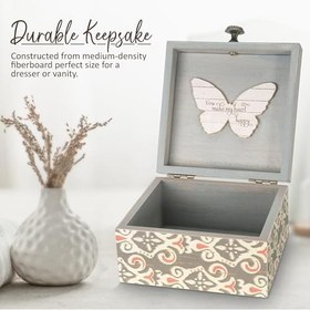Resim Pavilion Gift Company 41102 Basit Ruhlar Desenli Kelebek Birisi Özel Mücevher Kutusu 