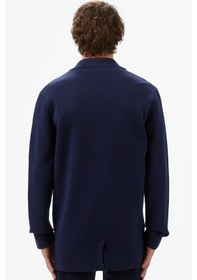 Resim Lacoste Men's Classic Fit V Neck Cardigan Erkek Classic Fit V Yaka Triko Hırka Lacivert Lacivert 