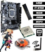 Resim jetucuzal B12895 i7-6700 4.00GHz 8 Çekirdek 16GB RAM H61 1200Mbps WiFi CPU Fan Bundle Anakart Komple SET 