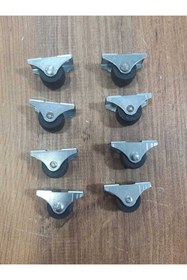 Resim ARON (8 ADET) Hts100 Tekerlek Sehpa Masa Büro Ofis Mobilya Tekeri 20mm 8'li Set 