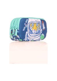 Resim Kaukko Kids 3 Bölmeli Kalem Çantası Square Tiger Mavi L8164 