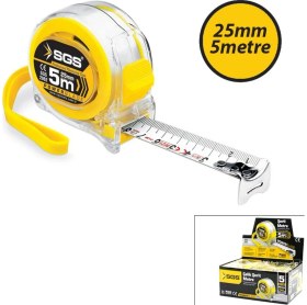 Resim MiraLive 12 Adet 5mt x 25MT Şeffaf Stoplu Şerit Metre (4887) 