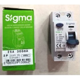 Resim Sigma Yangın Koruma Şalteri 2X25 A 300 Ma 